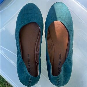 Lucky Brand Women's Teal Ballet Flats